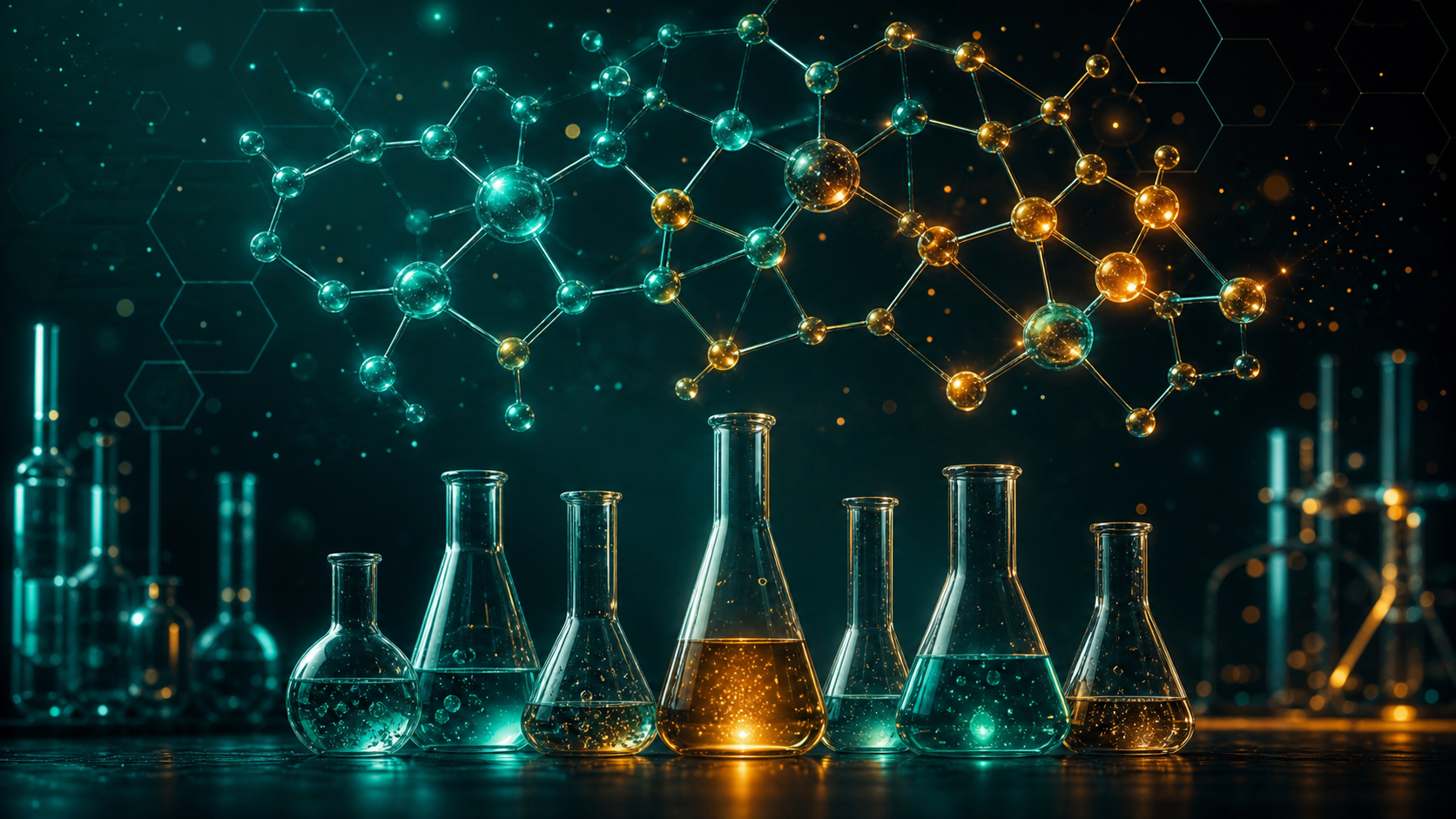 Molecular lattice over laboratory flasks — autonomous AI chemistry loop