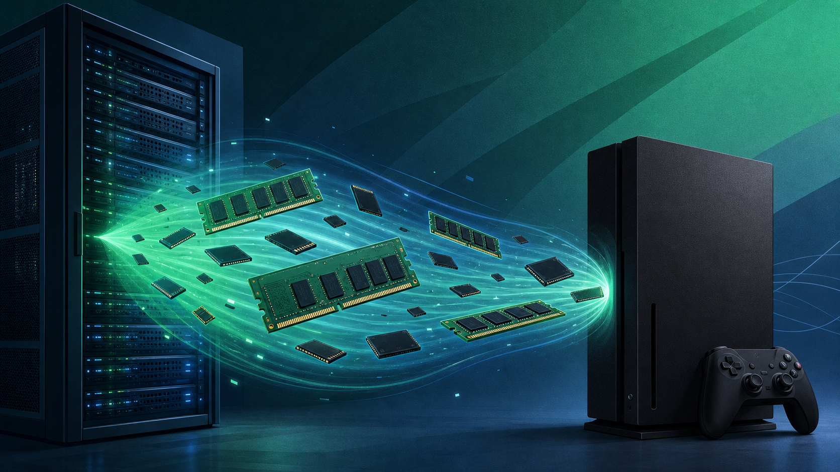 The same RAM and storage chips that feed the AI data-center boom are what game consoles are built from — when one gets scarce, the other gets pricier.
